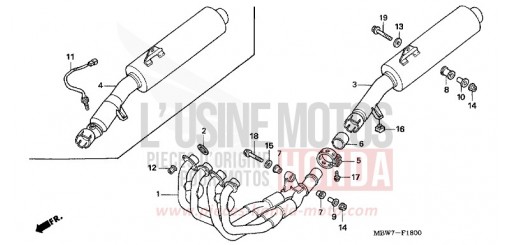 EXHAUST MUFFLER CBR600F6 de 2006